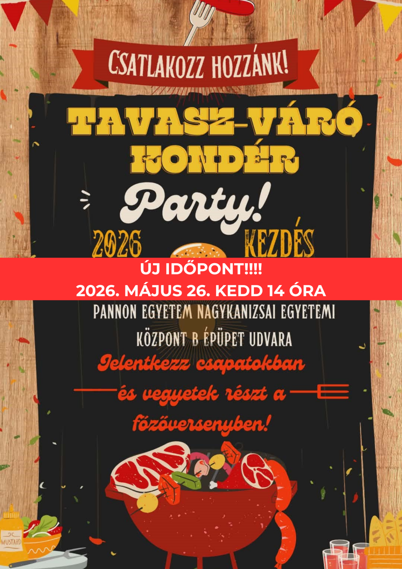 ÚJ IDŐPONT!!! Tavasz Váró Kondér Party és Kvízest a Nagykanizsai Egyetemi Központban