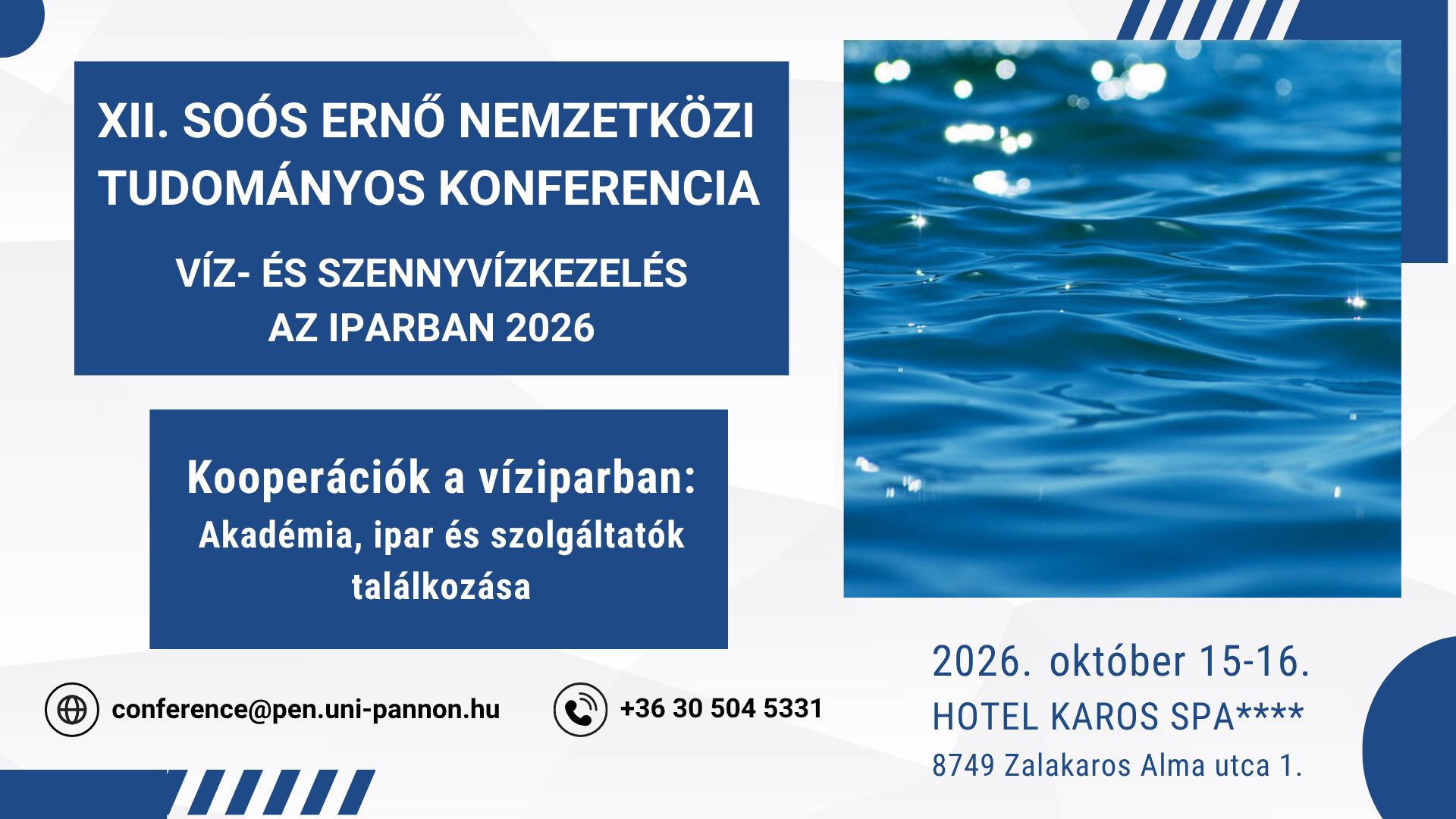 Víz- és Szennyvízkezelés az Iparban Konferencia 2026